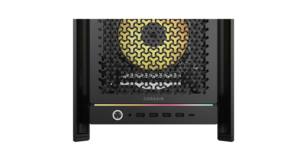CorsairFRAME 5000D RS ARGB midi tower behuizing  (Zwart | 4x USB-A | 1x USB-C | RGB | Tempered Glass)