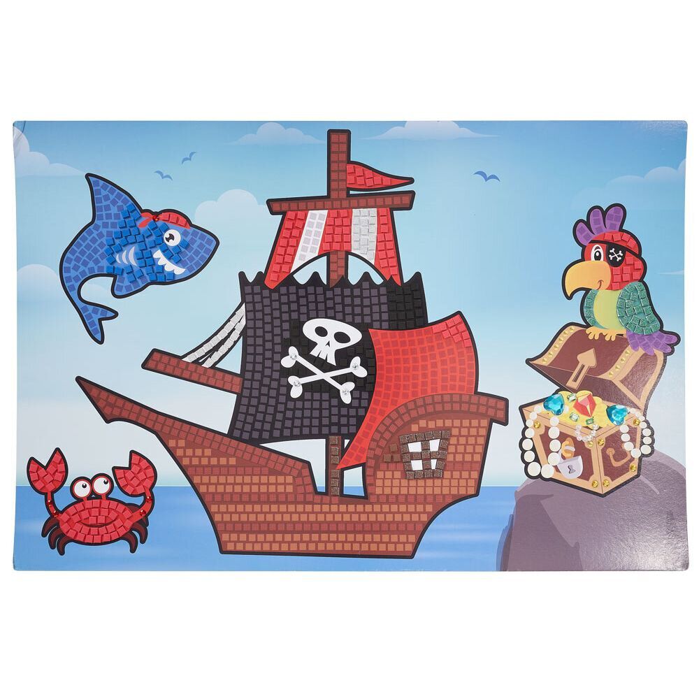 Mosaïque géante à sticker thème pirate x4 - 40x60cm