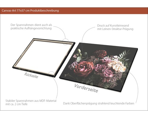 Canvas print Barokbloemen III 57x77 cm