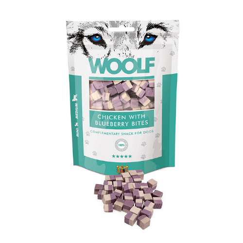 Cubos de frango Woolf com mirtilos