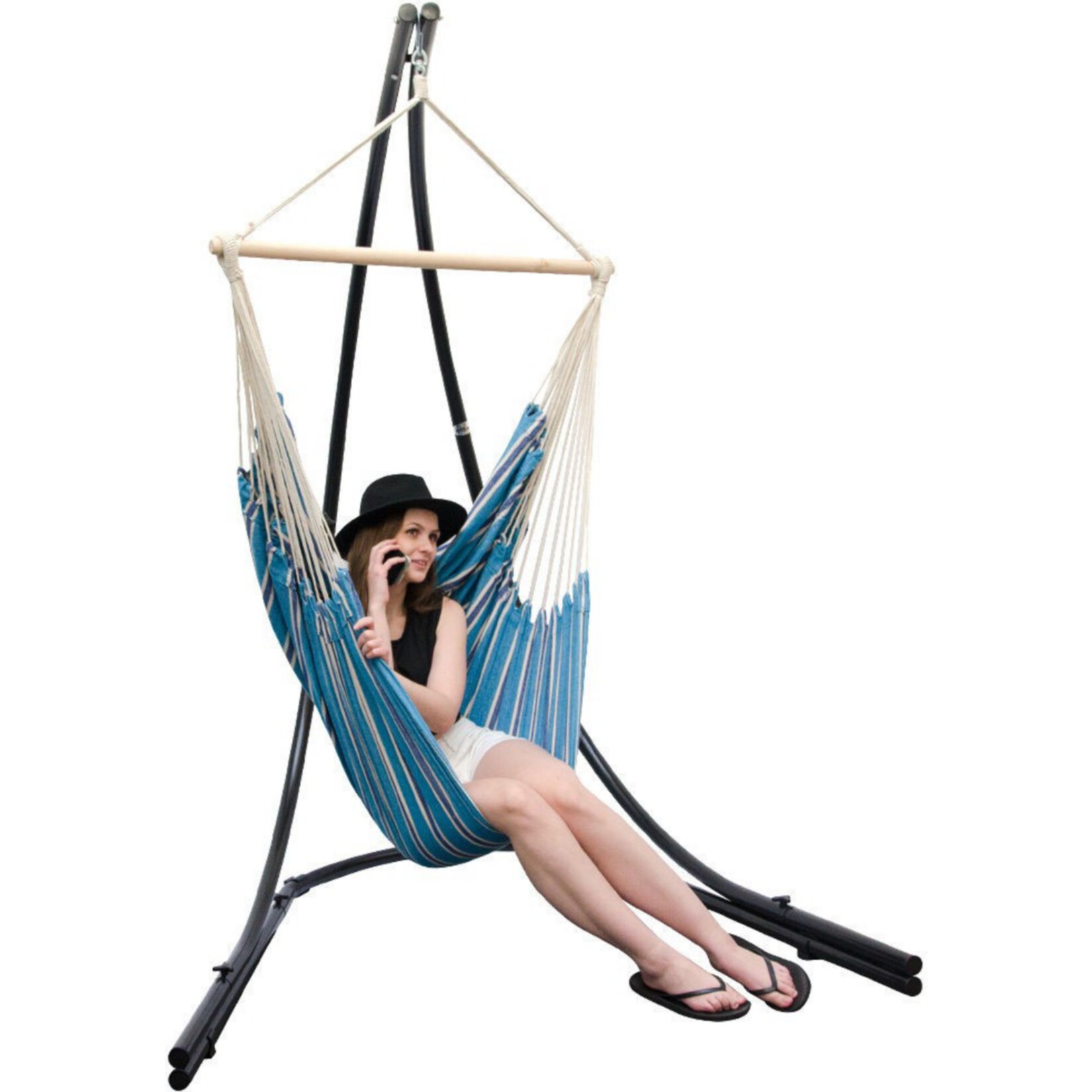 XXL Hängesessel 185x130cm Hängestuhl 2 Personen Hängesitz bis 150kg Baumwolle Hängematte 360° Swifel