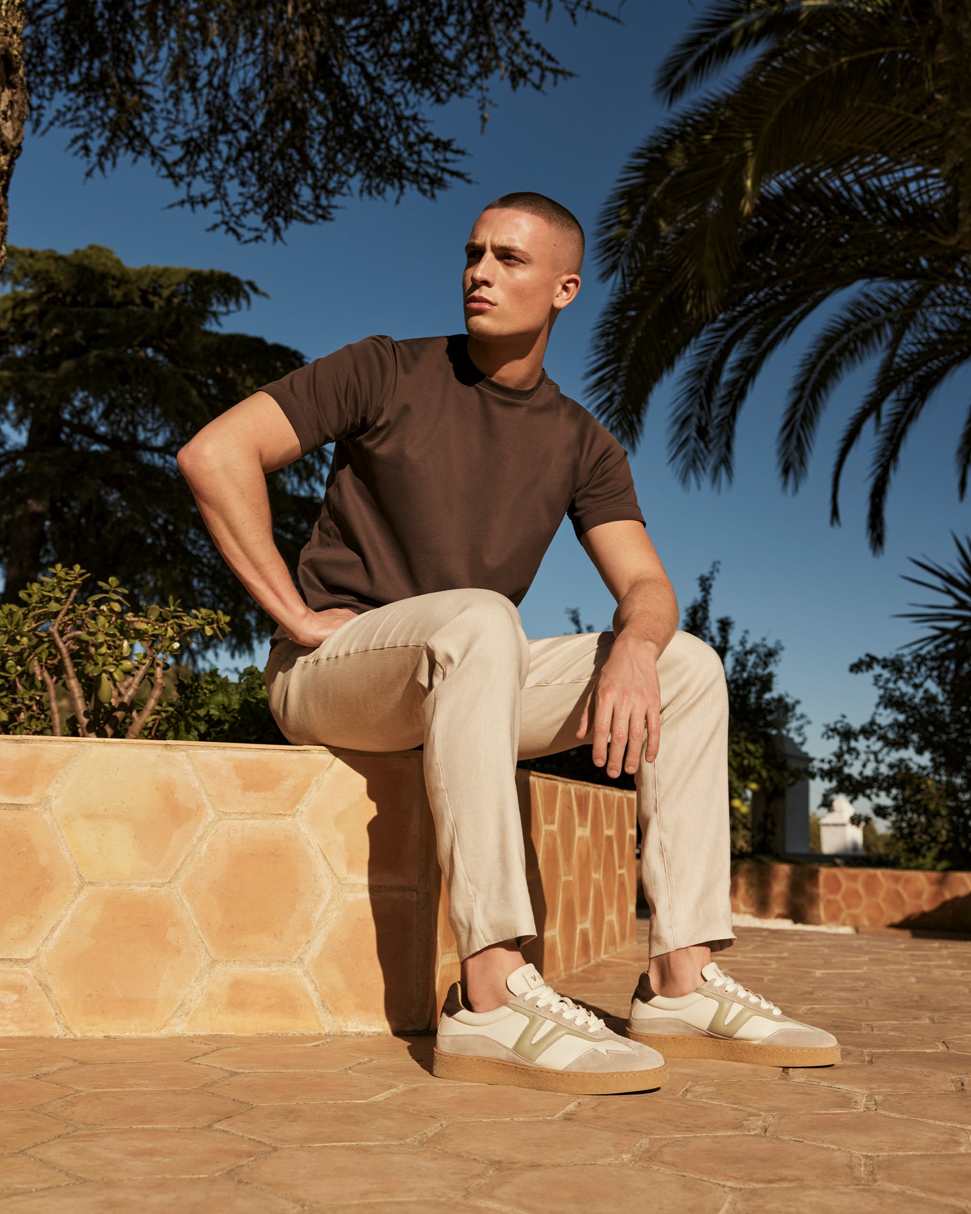 VIA VAI beige heren sneakers Zane Dexter