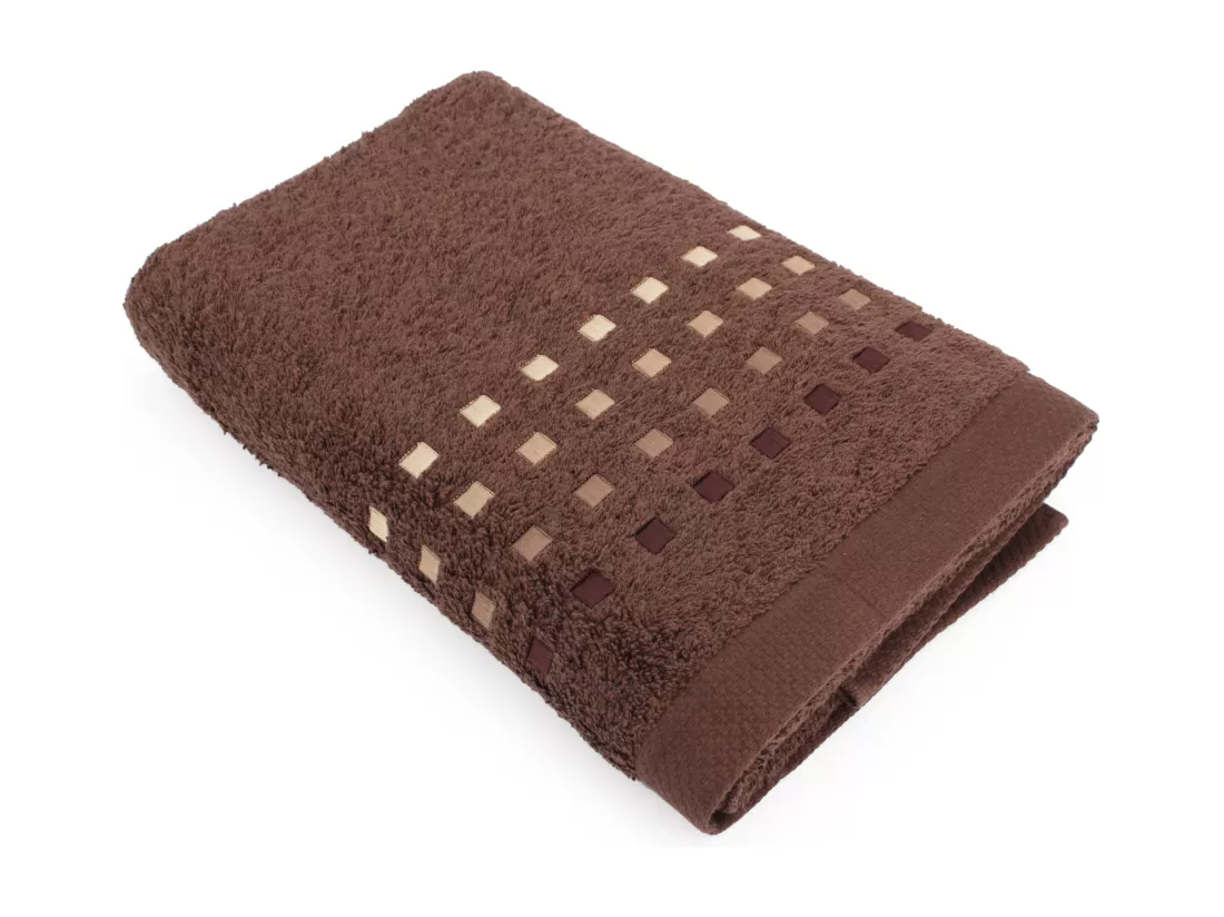 Parure de bain 6 pièces PURE SQUARES Marron 550 g/m2