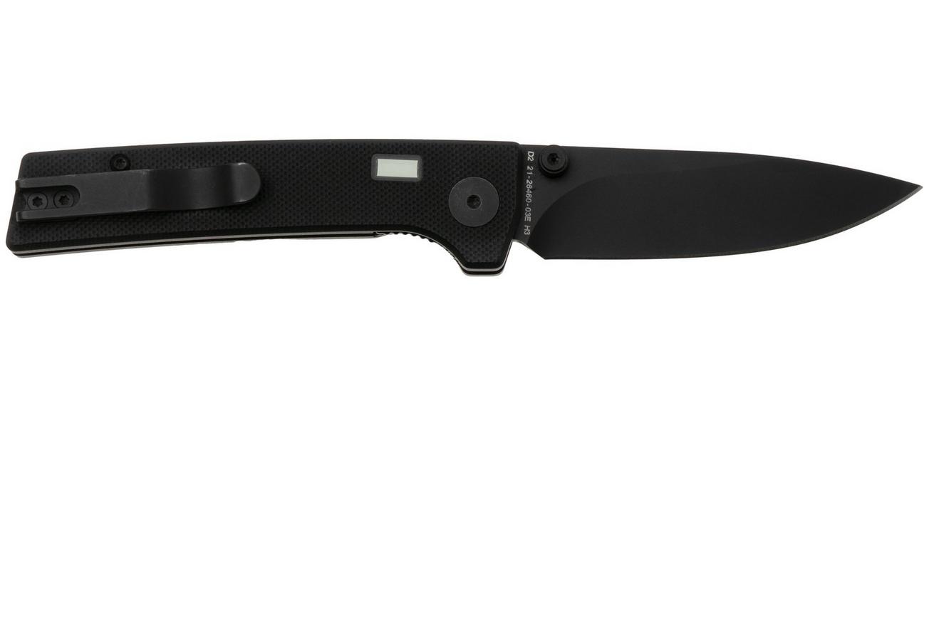 Glow Rhino Fermi FERMI-XG-ZG, PVD D2, Black G10 Black Thumbstud, zakmes