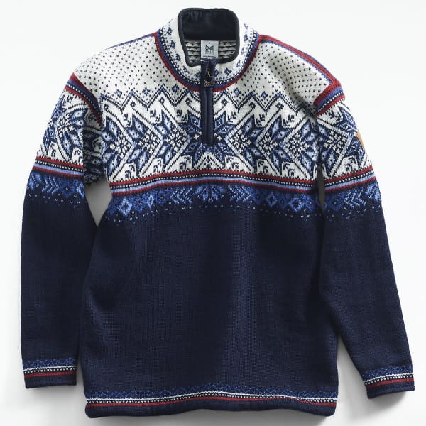 Pull DALE OF NORWAY VAIL M SWEATER MIDNIGHTNAVY REDROSE OFFWHITE