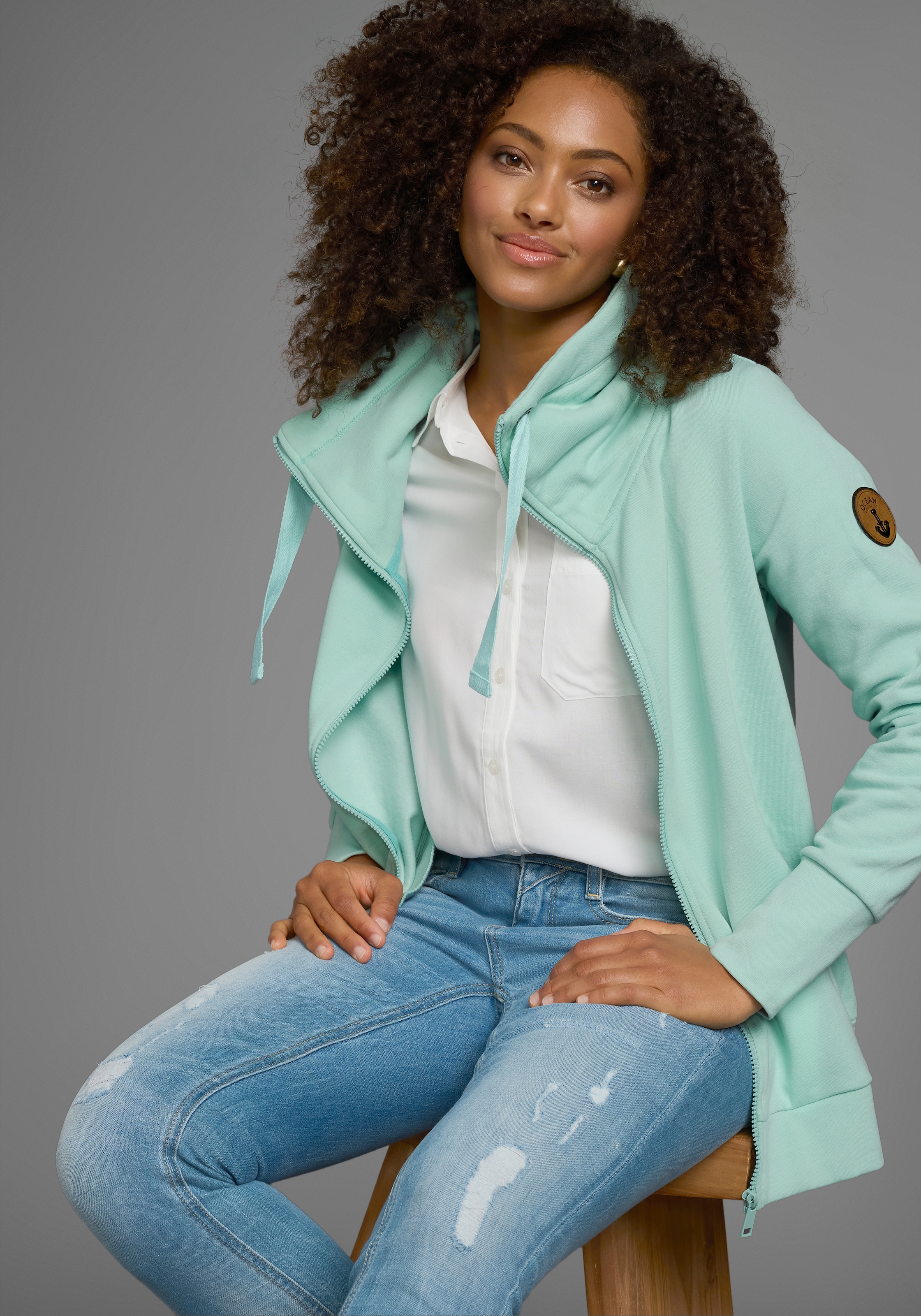 Ocean Sportswear Sweatjacke mit voluminösem hohem Kragen