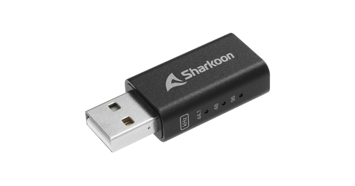 SharkoonGaming DAC Pro S geluidskaart  (Zwart, USB-A naar 3.5 mm TRRS)