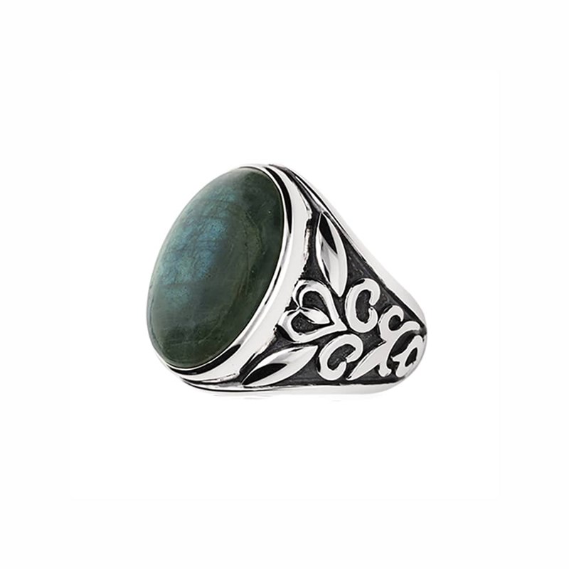 Bague Homme Symbol Argent Labradorite