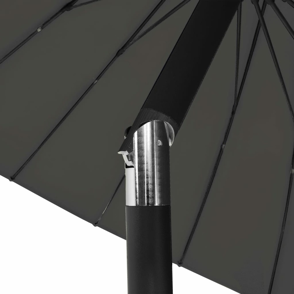 Parasol mobilier de jardin d'e x térieur avec mât en aluminium 270 cm anthracite