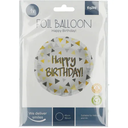 Folat Folienballon Geburtstag Dreieck - 45 cm