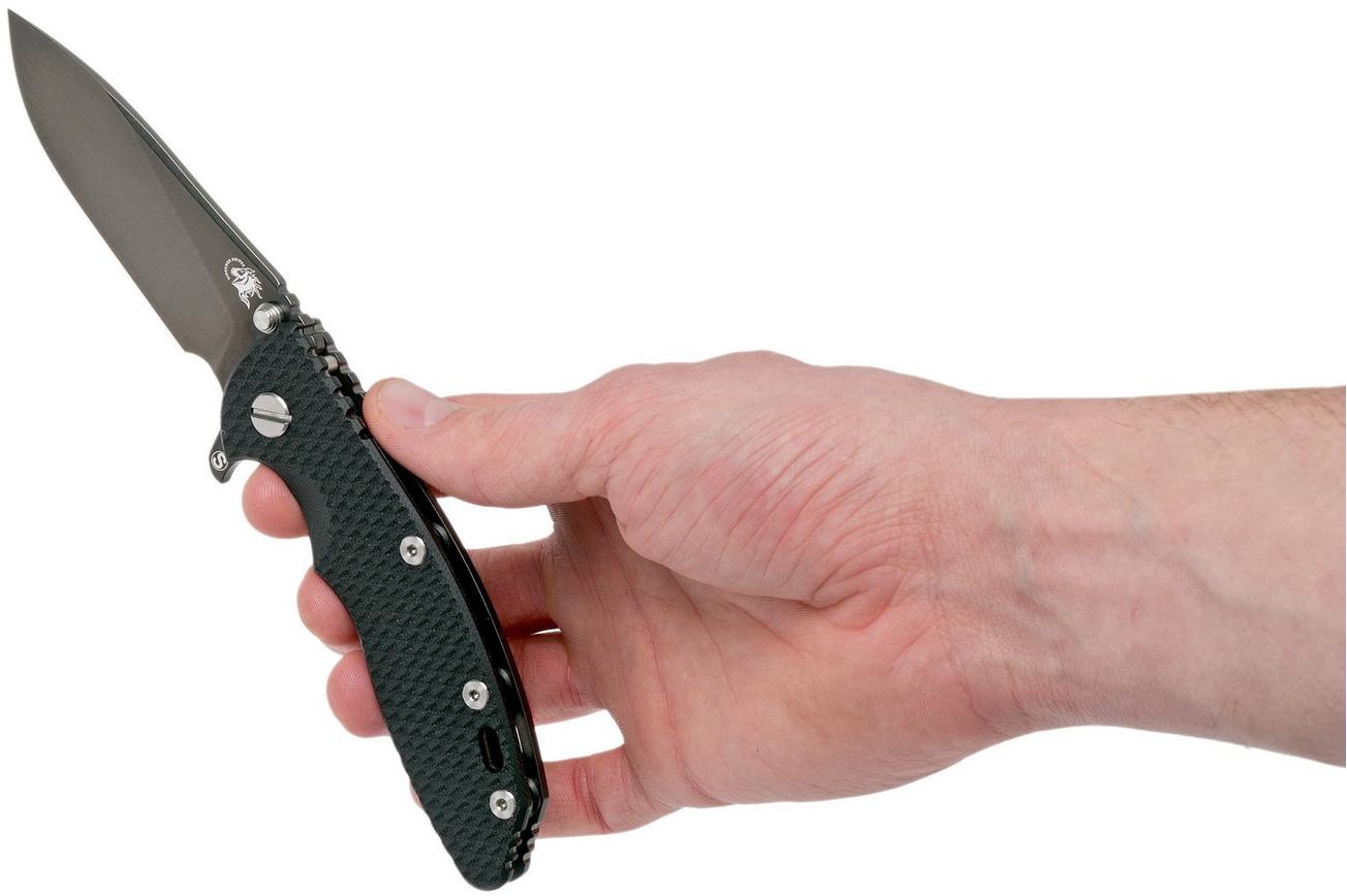 Rick Hinderer XM18 3,5” Skinny Slicer Black DLC, Black G10
