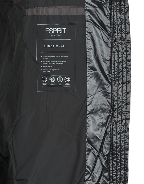 Esprit - LOGO COSY PUFFER - Noir