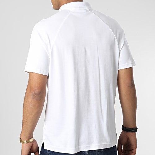 Polo Manches Courtes A Bandes Logo Tape Comfort 0788 Blanc