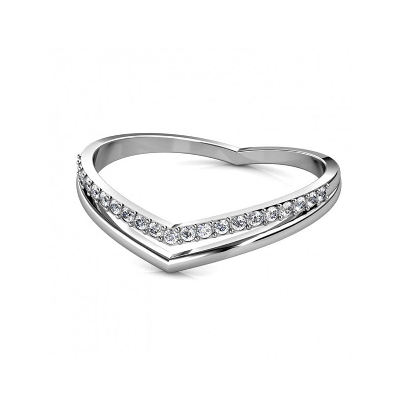 Bague Tiryns - Argenté et Cristal