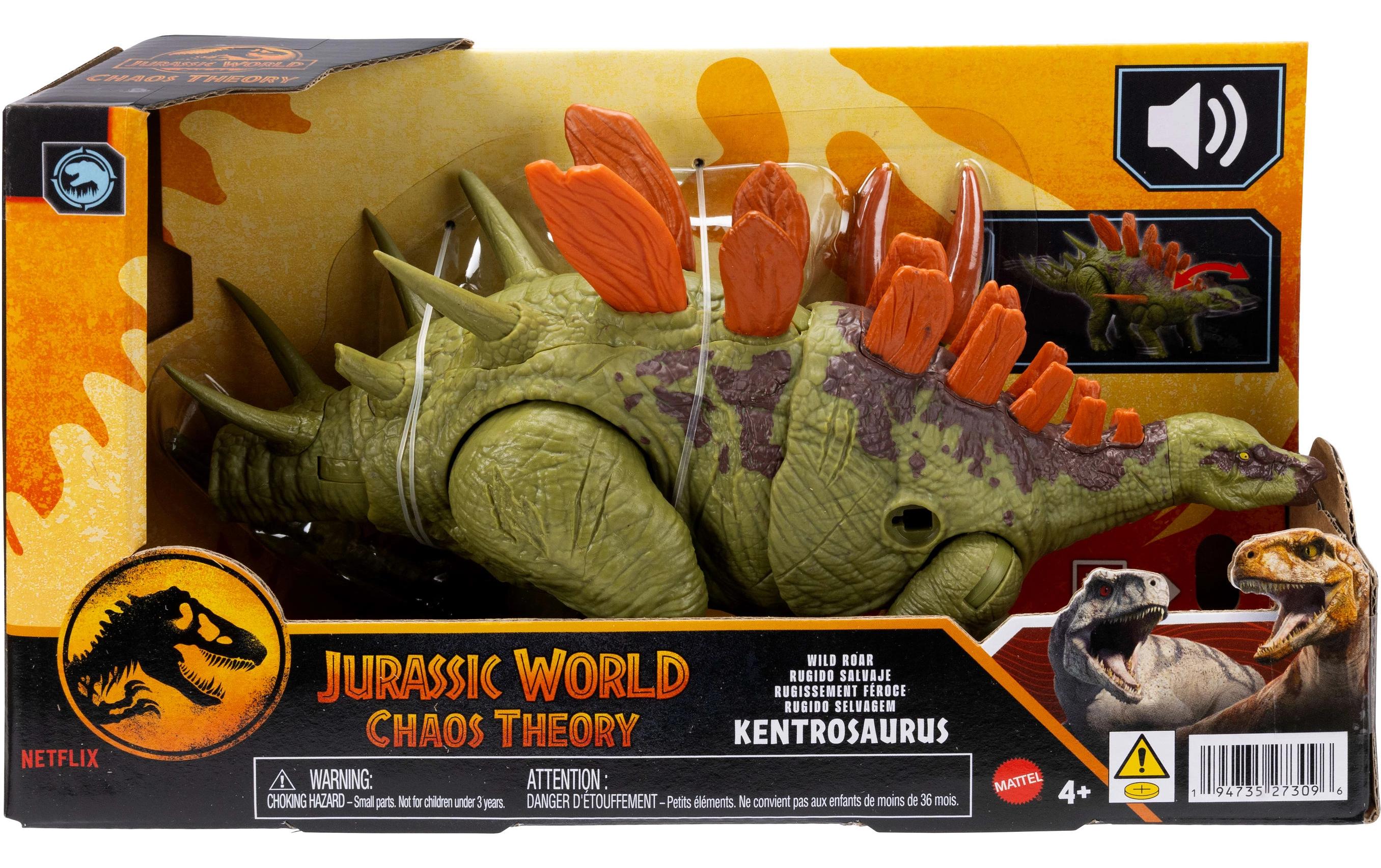 Jurassic World Wild Roar KentrosaurusDinosaurier-Spielzeug mit Brüllgeräuschen und Angriffsbewegung