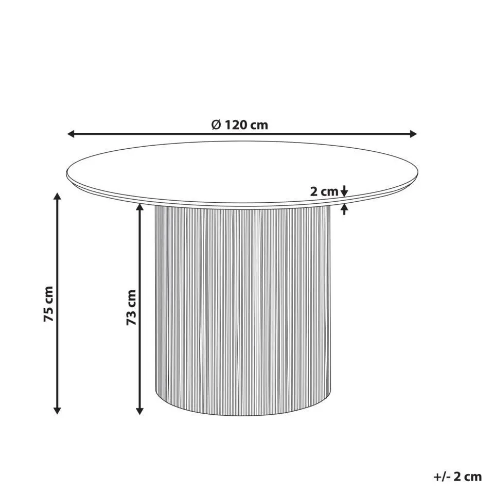 SHEHO - Eettafel - Zwart - 120 cm - MDF