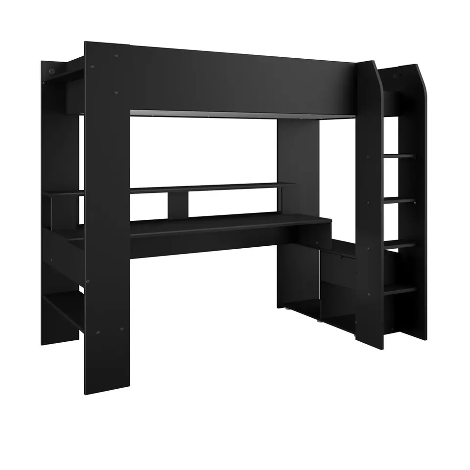 Hoogslaper Justin met LED - zwart - 90x200 cm