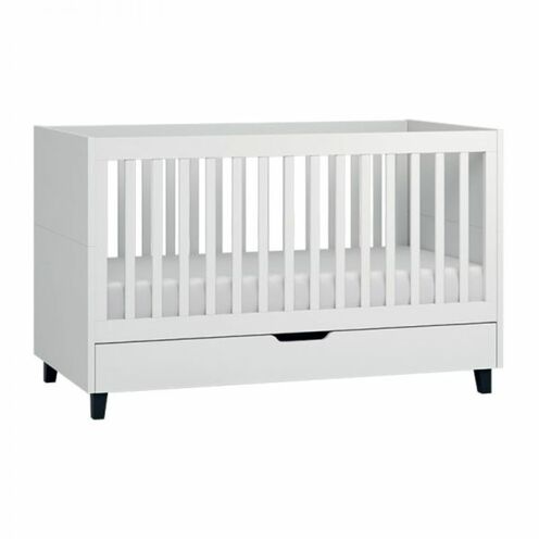 Chambre TRIO lit 70x140 commode armoire SIMPLE Blanc - VOX