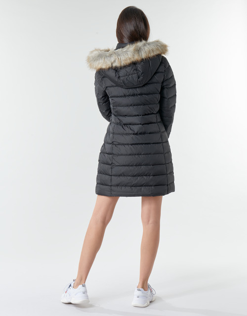 Tommy Jeans - TJW ESSENTIAL HOODED DOWN COAT - Noir