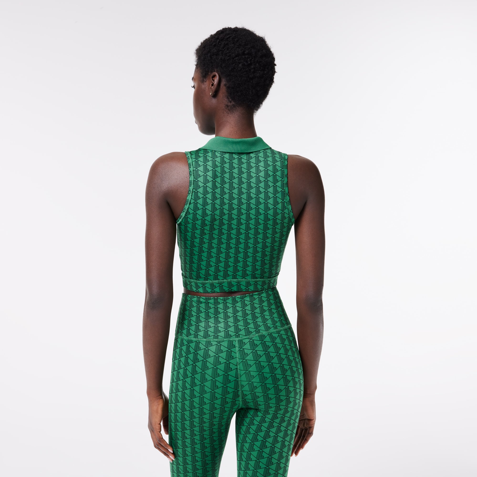 Brassière Sport extensible à imprimé monogramme Brassières & Leggings - Vert - Lacoste - Femme
