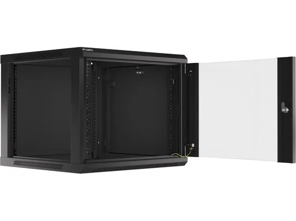 Lanberg - Rack kabinet - vægmonterbar - sort, RAL 9004 - 9U - 19