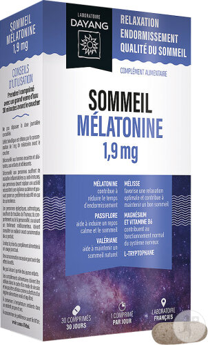 Dayang Sommeil Mélatonine 1,9mg 30 Comprimés
