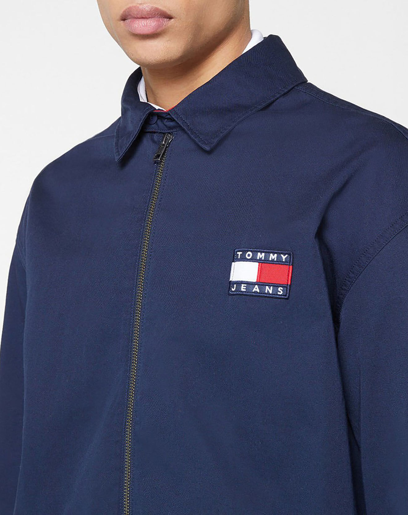 Tommy Jeans Blouson 100% Coton Bio casual badge bleu marine