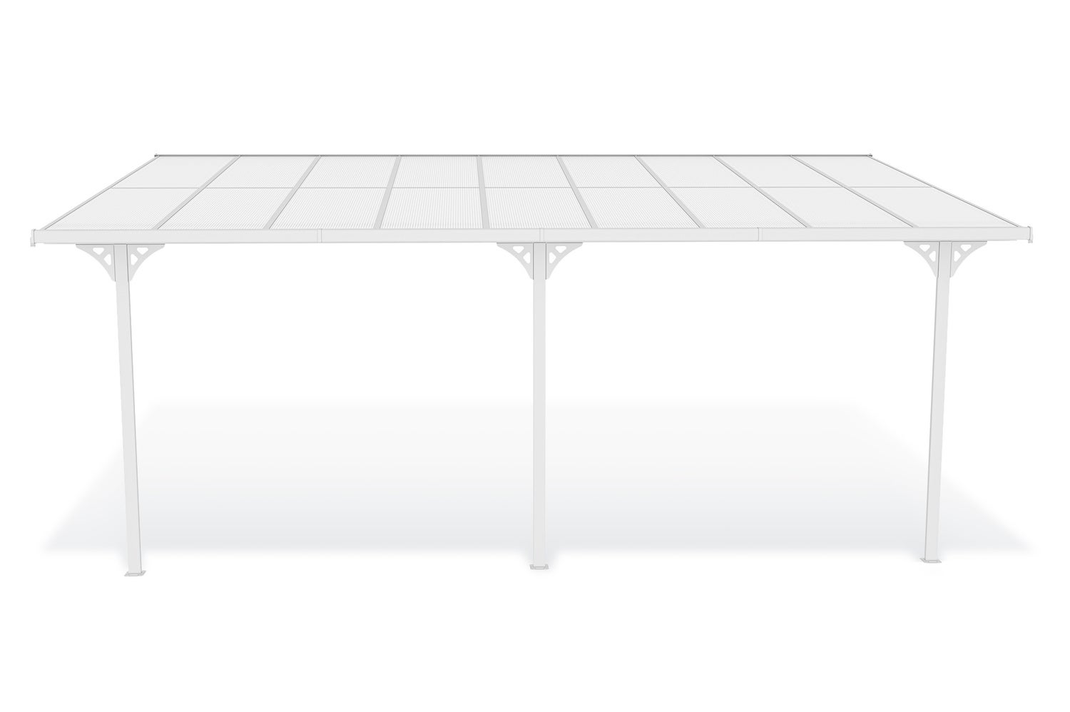 Terrasoverkapping/carport KLEO 550L300 aluminium wit
