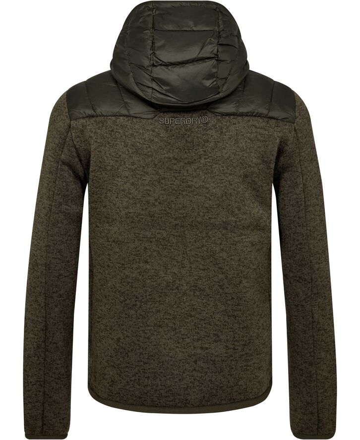 Superdry HOODED KNIT STORM HYBRID JKT Khaki green marl