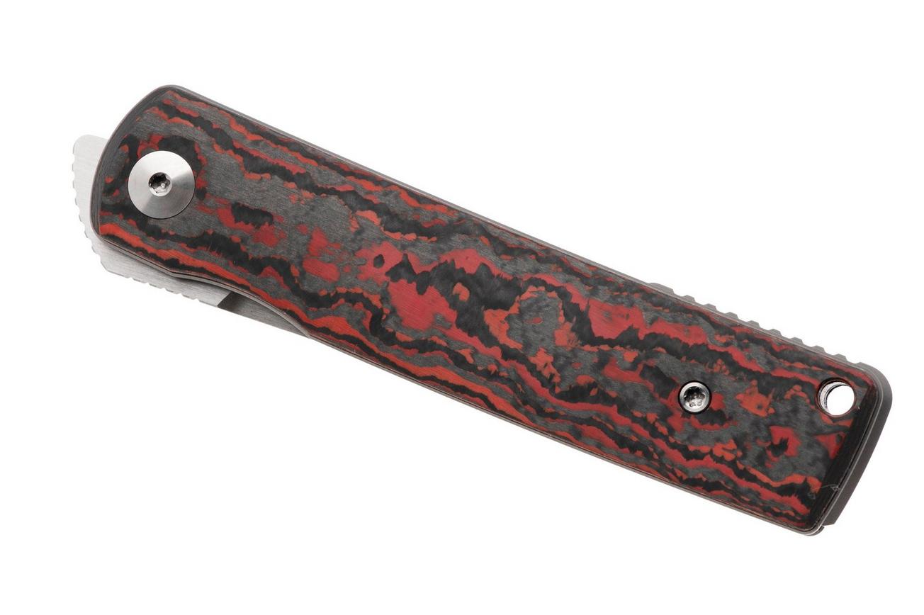 Reate Bushido, Satin M390, Lava Flow FatCarbon, zakmes