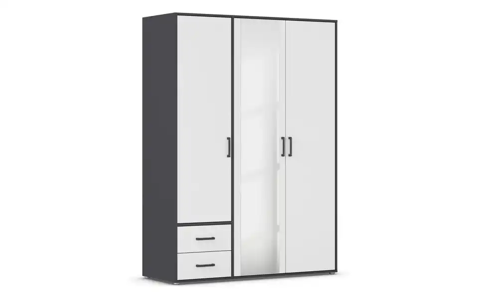 Drehtürenschrank Absetzung: Grau 140 cm 3 Stück
