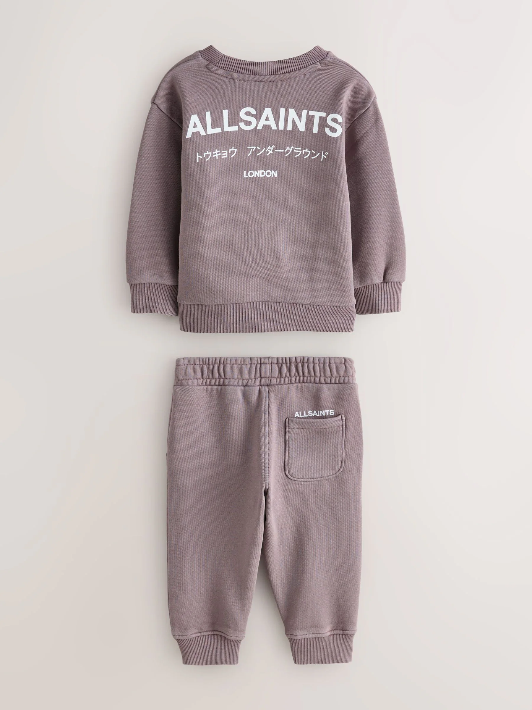 Paars met wassing - smALLSAINTS Underground Oversized Younger Boys Sweatshirt and Joggers Set