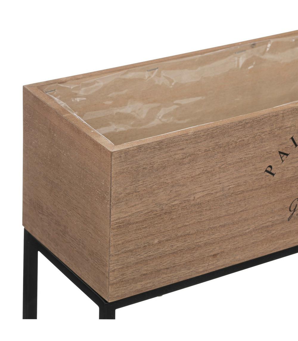Set de 2 jardinières en bois et métal