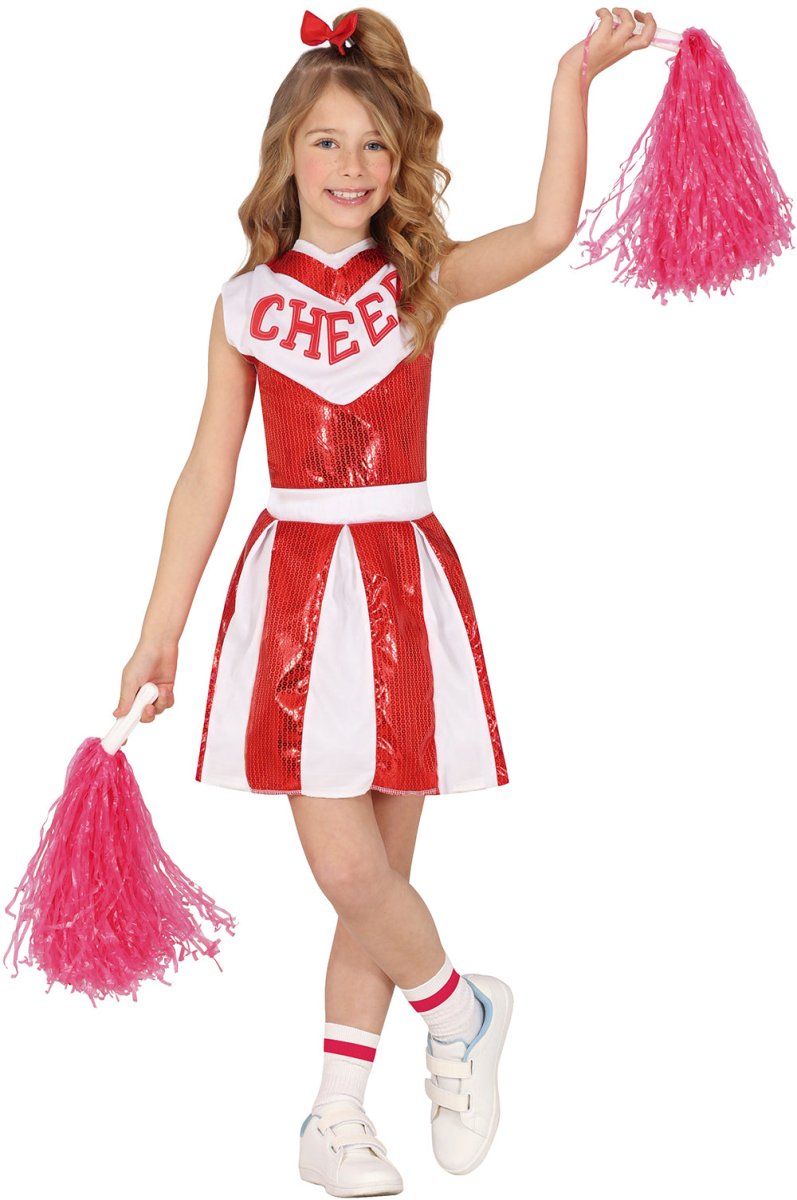 Cheerleader Jurk Rood Wit Meisje