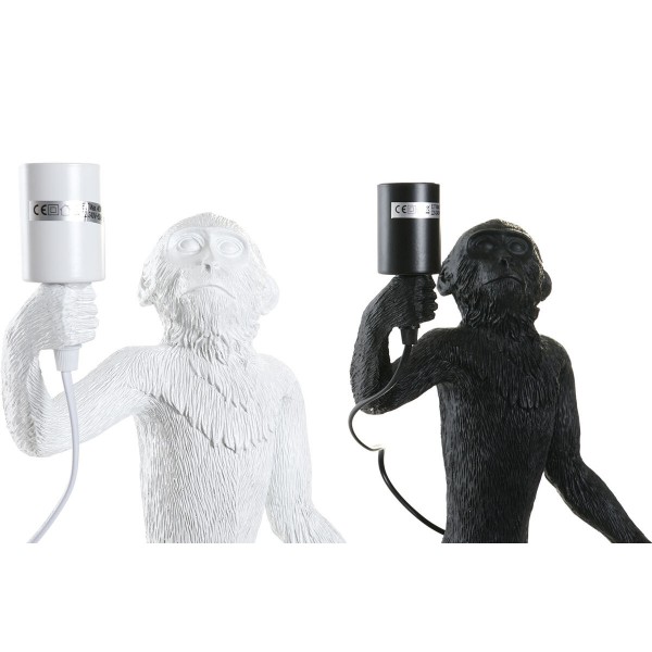 Lampe de bureau noir blanc résine colonial 220 v 50 w singe (31 x 34 x 55 cm) (2 unités)