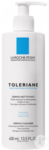 La Roche-Posay Toleriane Fluide Dermo-Nettoyant Visage Et Yeux Flacon Pompe 400ml