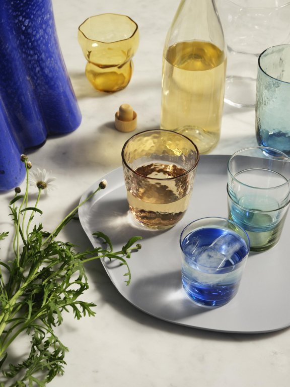 Broste Copenhagen Hammered glazen 33cl blauw
