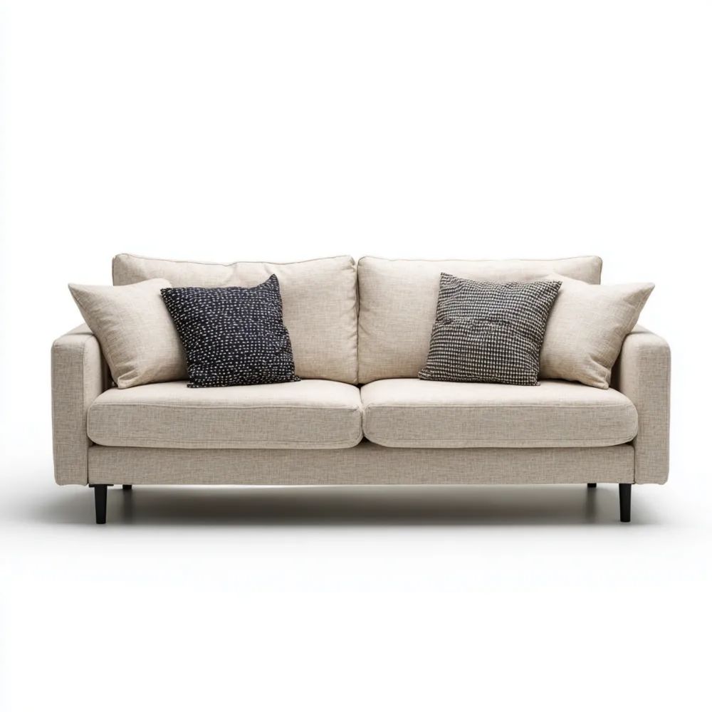 2-Sitzer-Sofa Leinen 180x85x75 cm – Beige – Skandinavisches Design
