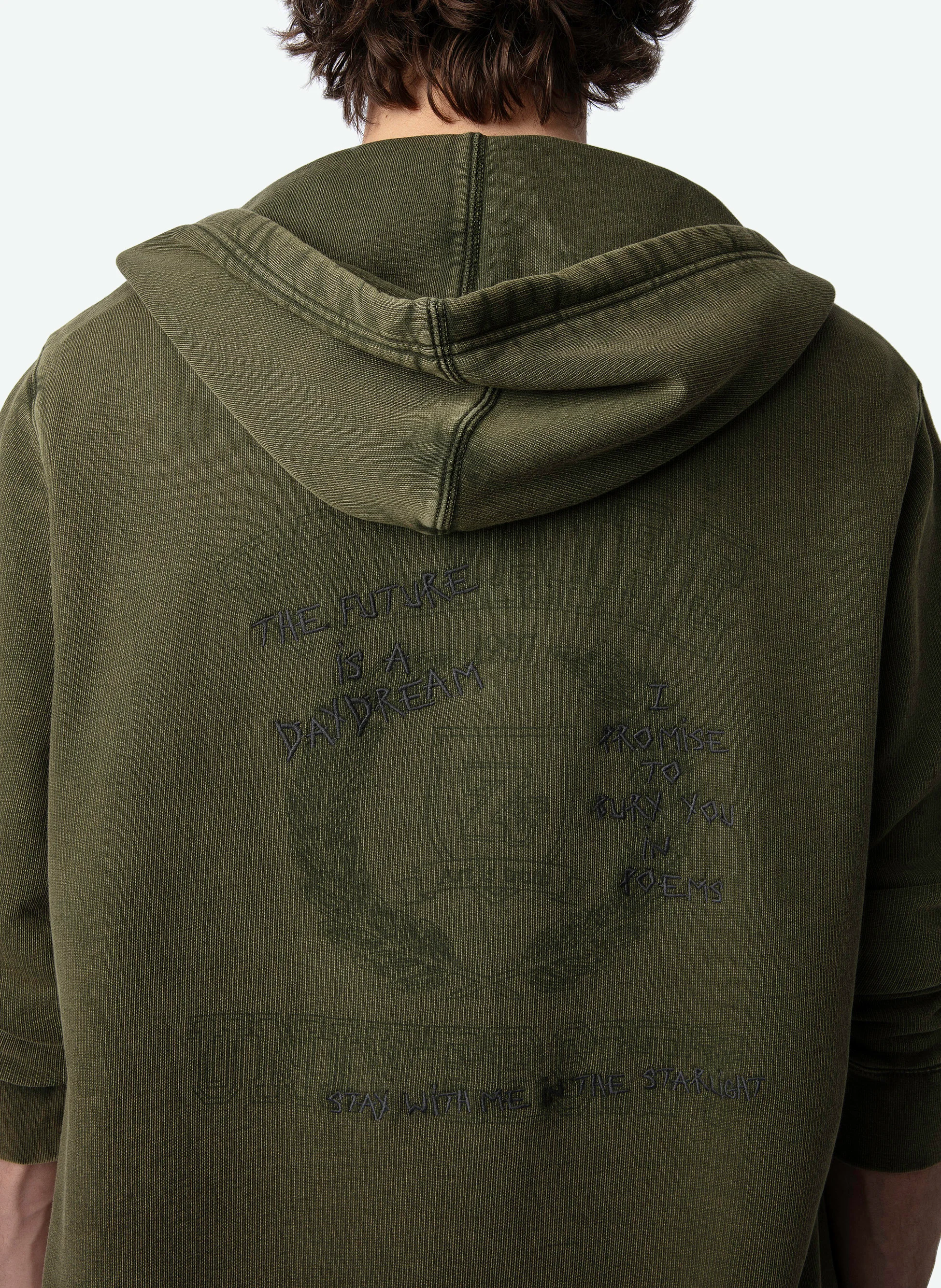 SONNY - Sweat à capuche droit en coton bio | Vert