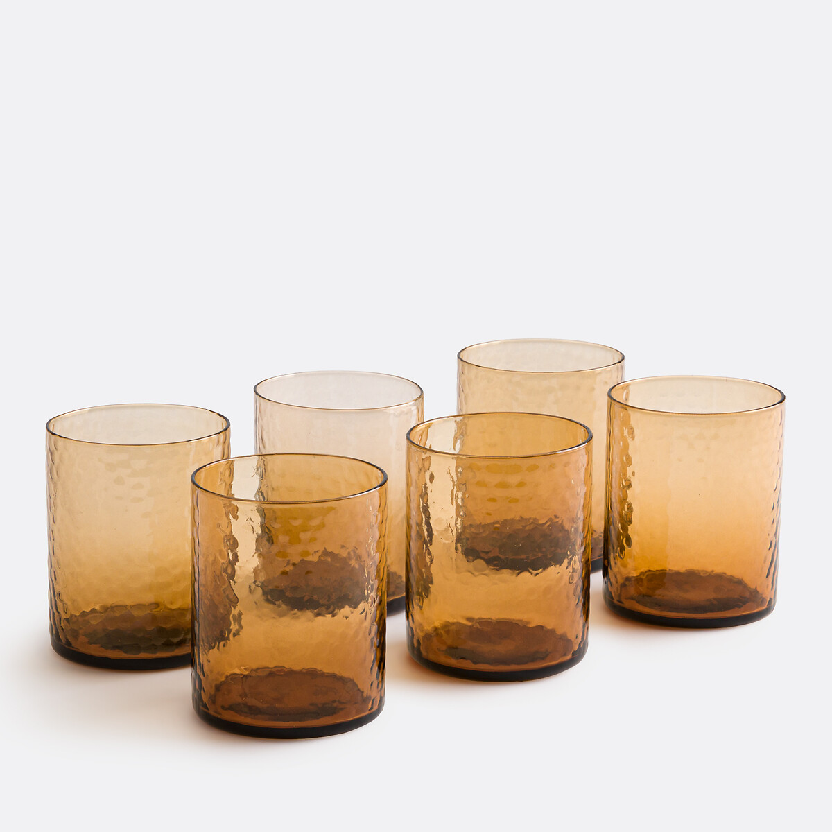 LA REDOUTE INTERIEURS<br>Conjunto de 6 copos em vidro com efeito martelado, Marteo