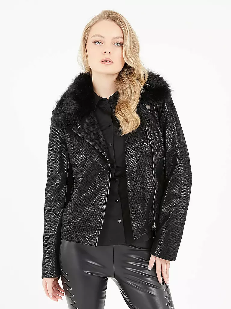 GUESS Lederjacke NEW OLIVIA schwarz