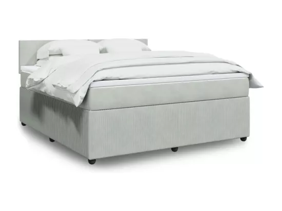 Sommier à lattes de lit et matelas Gris clair 180x200cm Velours