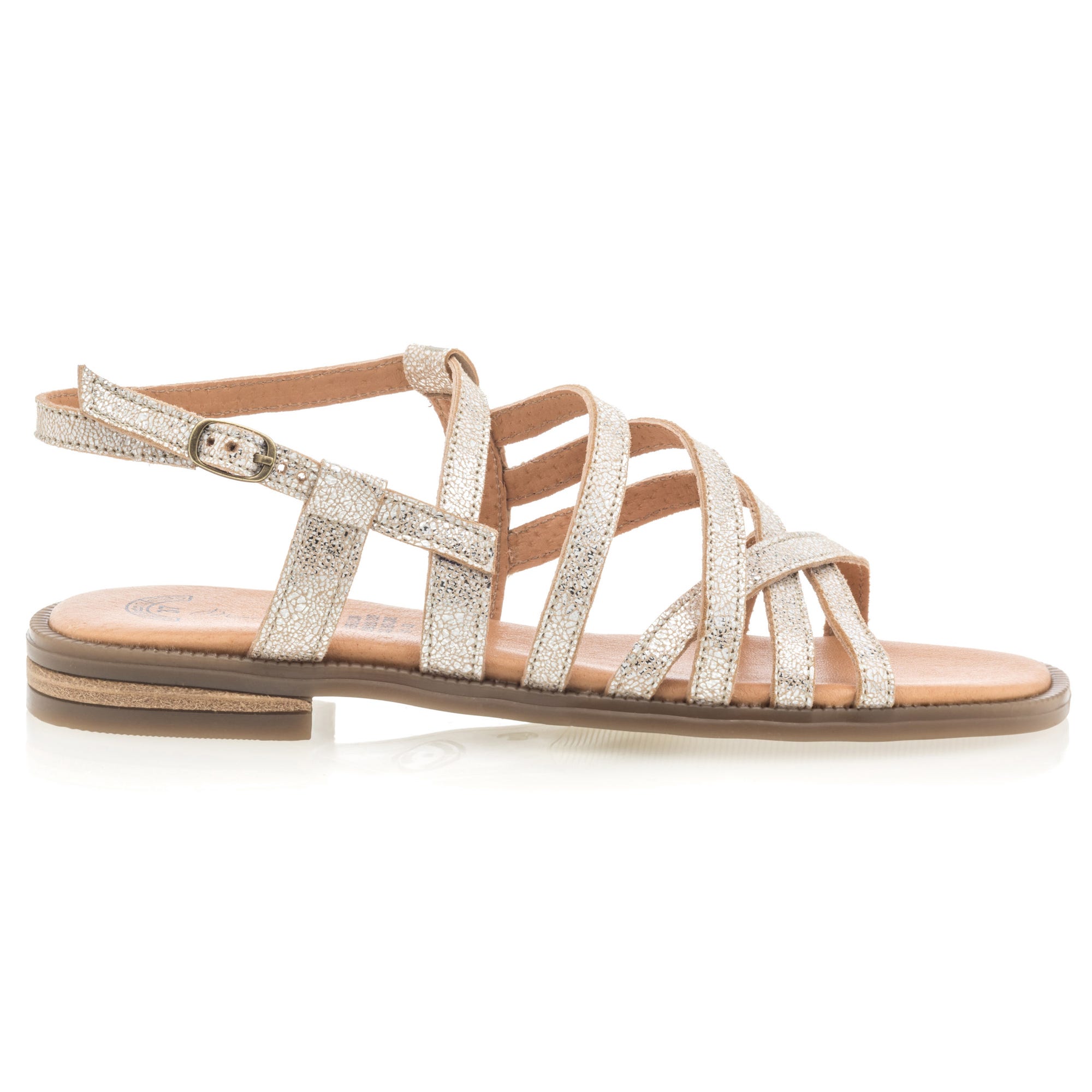 Nu-pieds Femme en cuir or
