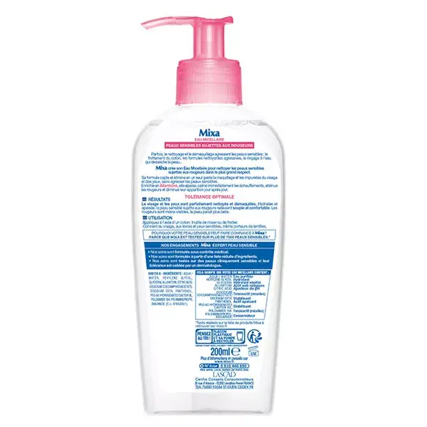 Água Micelar Facial Mixa para Pele Sensível e com Tendência à Vermelhidão 200ml