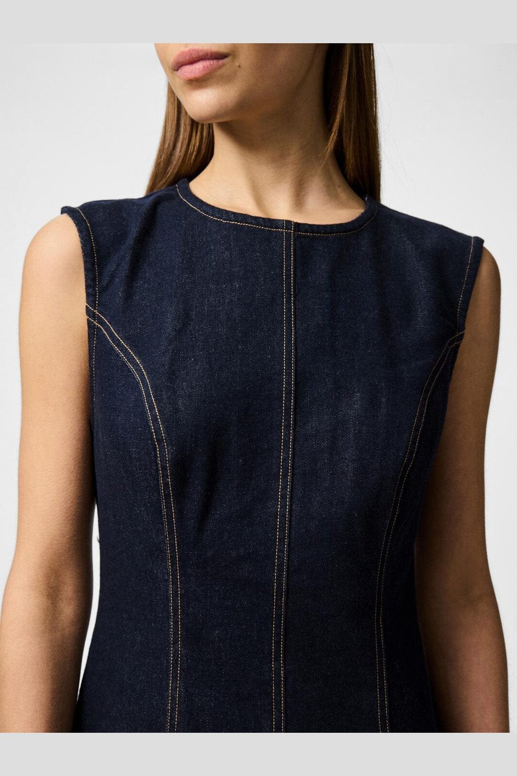 Pieces Pcfranna Sl Long Denim Dress Fsy