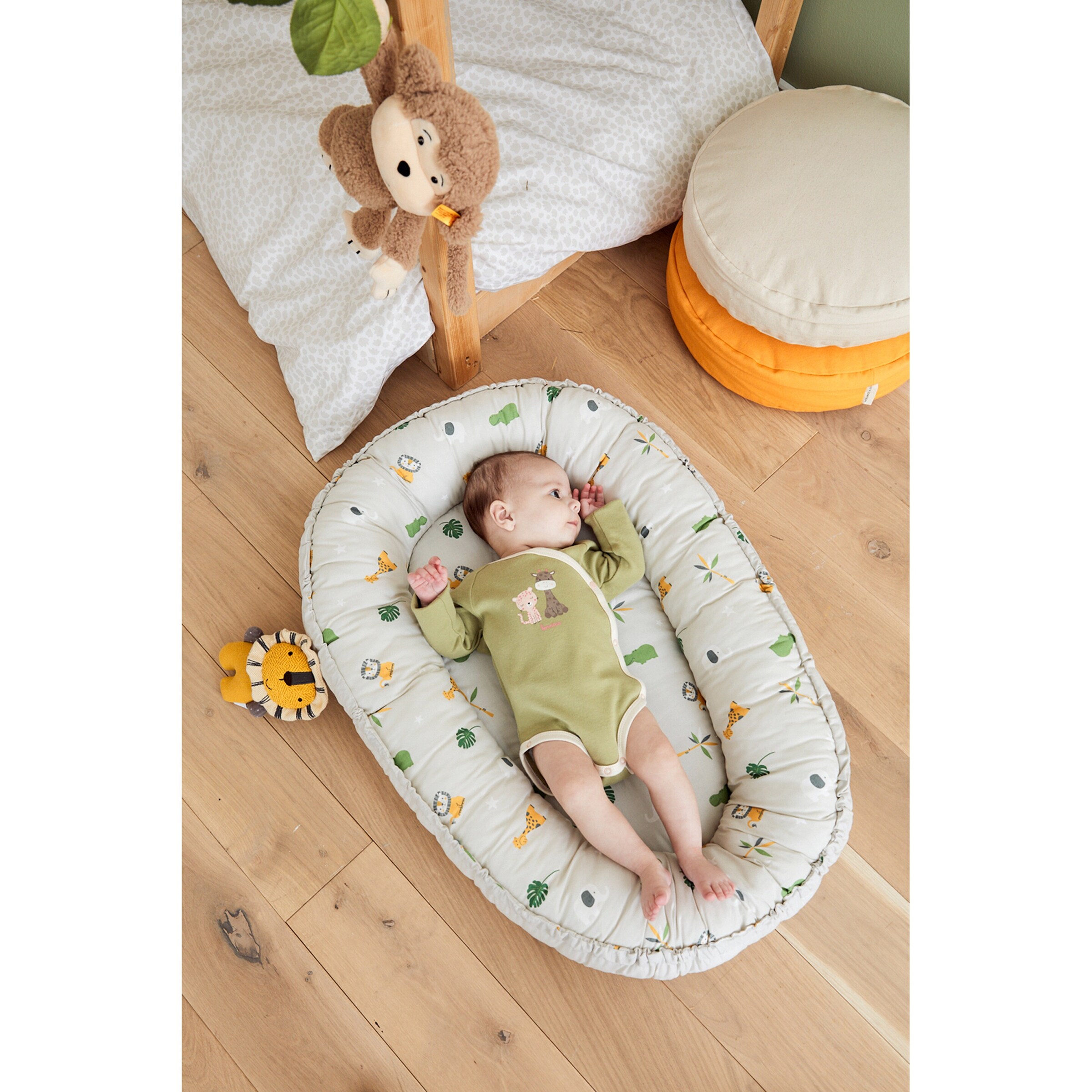 BORNINO HOME Kuschelnest beige / Safari Tiere