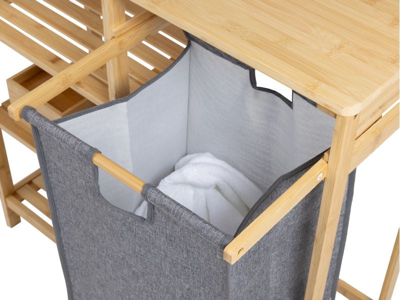 COCON Badezimmerregal mit Wäschesammler Praktisches Badezimmermöbel