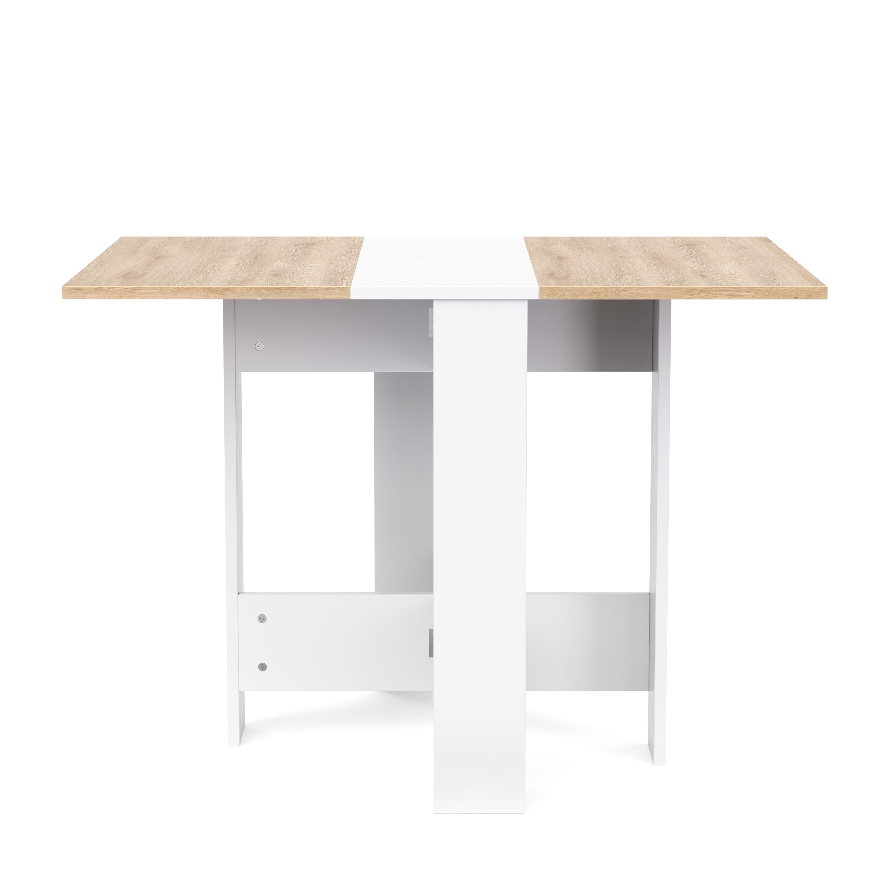 Esstisch klappbar MINIMAL 103 x 76 cm weiss/hellbraun