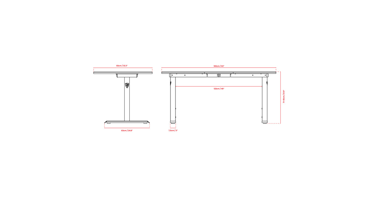 ArozziArena Gaming Desk - Pink  (Roze)