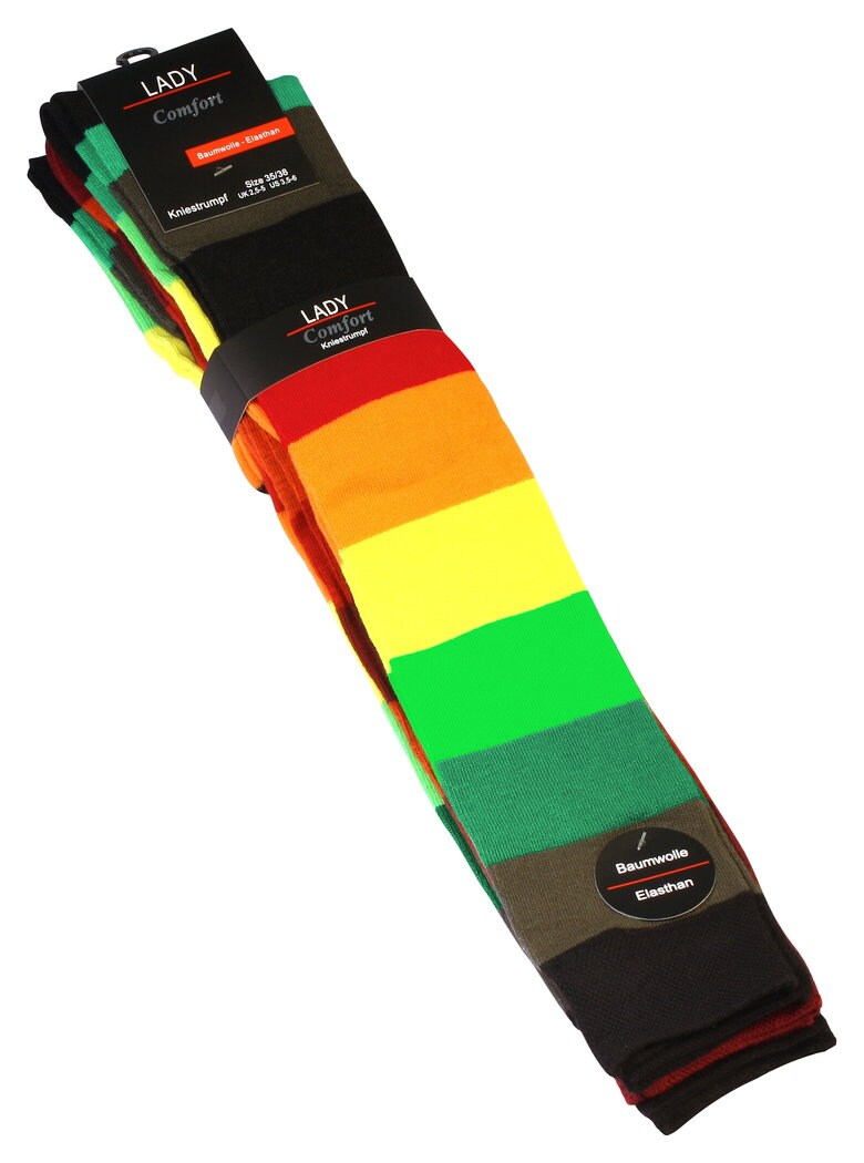 Cotton Prime® Kniestrümpfe 3 Paar, mit Blockstreifen